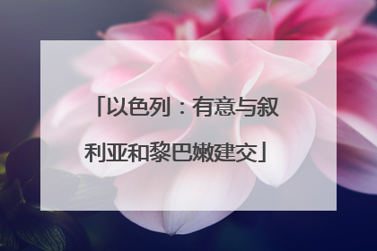 以色列：有意与叙利亚和黎巴嫩建交