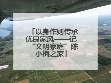 以身作则传承优良家风——记“文明家庭”陈小梅之家