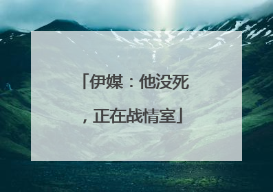 伊媒：他没死，正在战情室