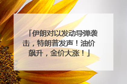 伊朗对以发动导弹袭击，特朗普发声！油价飙升，金价大涨！