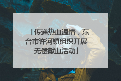 传递热血温情，东台市许河镇组织开展无偿献血活动