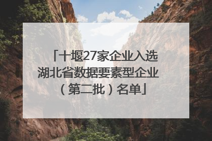 十堰27家企业入选湖北省数据要素型企业（第二批）名单