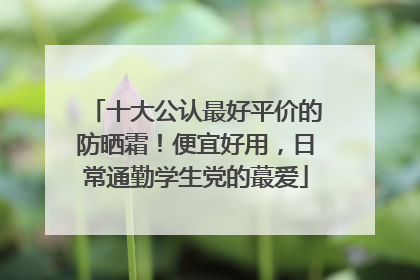 十大公认最好平价的防晒霜！便宜好用，日常通勤学生党的蕞爱