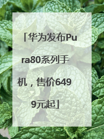 华为发布Pura80系列手机，售价6499元起