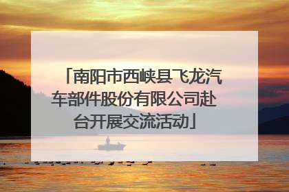 南阳市西峡县飞龙汽车部件股份有限公司赴台开展交流活动