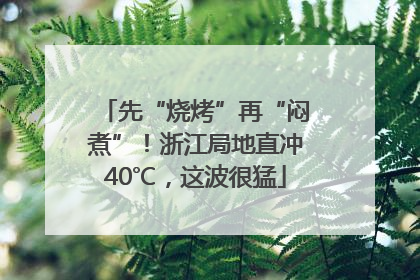 先“烧烤”再“闷煮”！浙江局地直冲40℃，这波很猛