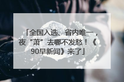 全国入选、省内唯一，夜“萧”去哪不发愁！《90早新闻》来了