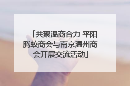 共聚温商合力 平阳腾蛟商会与南京温州商会开展交流活动