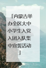 内蒙古举办全区大中小学生入党入团入队集中宣誓活动