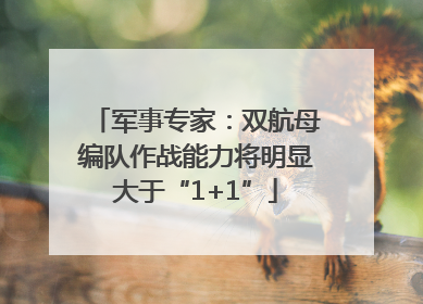 军事专家：双航母编队作战能力将明显大于“1+1”