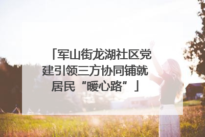 军山街龙湖社区党建引领三方协同铺就居民“暖心路”
