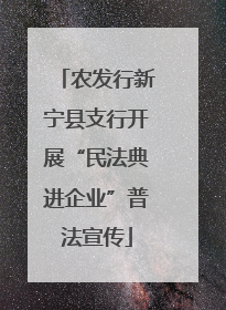 农发行新宁县支行开展“民法典进企业”普法宣传