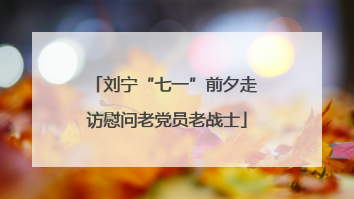 刘宁“七一”前夕走访慰问老党员老战士