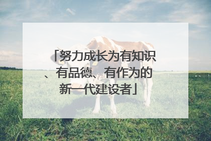 努力成长为有知识、有品德、有作为的新一代建设者