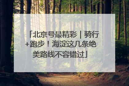 北京号最精彩｜骑行+跑步！海淀这几条绝美路线不容错过