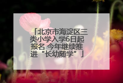 北京市海淀区三类小学入学6日起报名 今年继续推进“长幼随学”