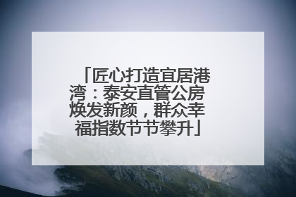 匠心打造宜居港湾：泰安直管公房焕发新颜，群众幸福指数节节攀升
