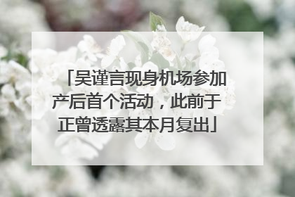吴谨言现身机场参加产后首个活动，此前于正曾透露其本月复出