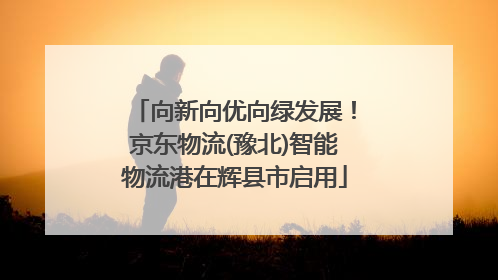 向新向优向绿发展！京东物流(豫北)智能物流港在辉县市启用