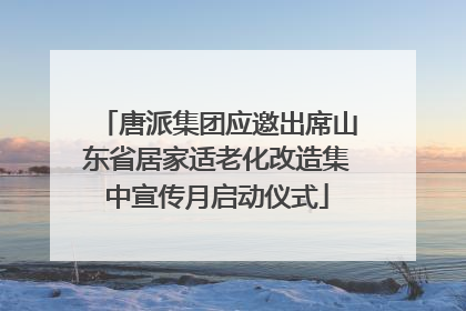 唐派集团应邀出席山东省居家适老化改造集中宣传月启动仪式