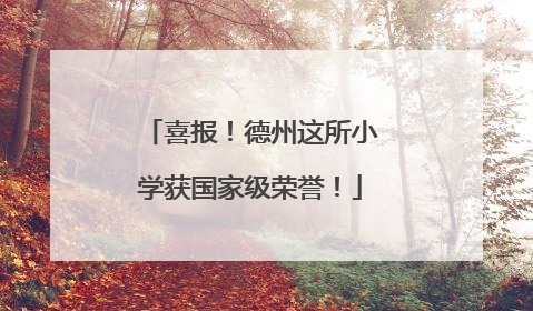喜报！德州这所小学获国家级荣誉！