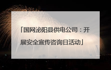 国网泌阳县供电公司：开展安全宣传咨询日活动