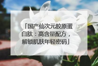 国产仙次元胶原蛋白肽：高含量配方，解锁肌肤年轻密码