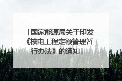 国家能源局关于印发《核电工程定额管理暂行办法》的通知
