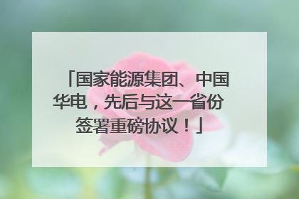 国家能源集团、中国华电，先后与这一省份签署重磅协议！