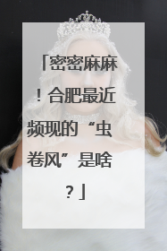 密密麻麻！合肥最近频现的“虫卷风”是啥？