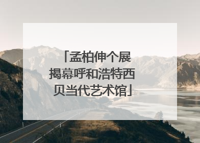孟柏伸个展 揭幕呼和浩特西贝当代艺术馆