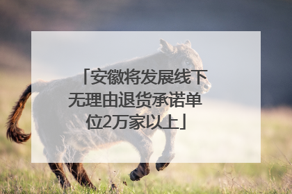安徽将发展线下无理由退货承诺单位2万家以上