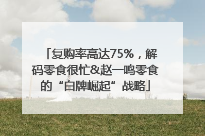 复购率高达75%，解码零食很忙&赵一鸣零食的“白牌崛起”战略