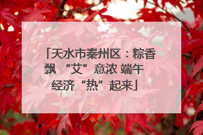 天水市秦州区：粽香飘 “艾”意浓 端午经济“热”起来