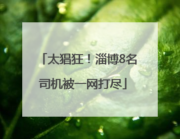 太猖狂！淄博8名司机被一网打尽