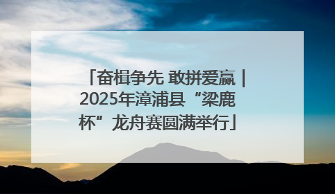 奋楫争先 敢拼爱赢｜2025年漳浦县“梁鹿杯”龙舟赛圆满举行