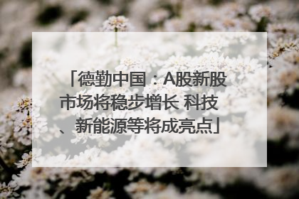 德勤中国：A股新股市场将稳步增长 科技、新能源等将成亮点