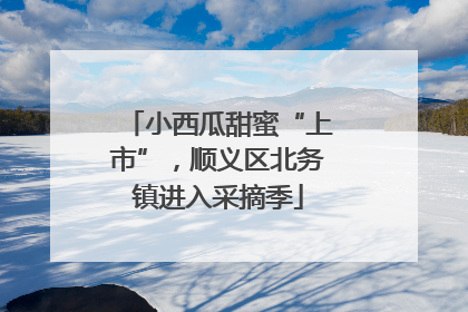 小西瓜甜蜜“上市”，顺义区北务镇进入采摘季