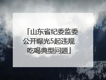 山东省纪委监委公开曝光5起违规吃喝典型问题