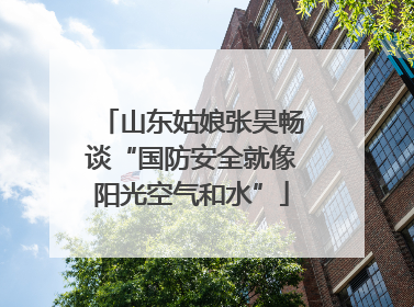 山东姑娘张昊畅谈“国防安全就像阳光空气和水”