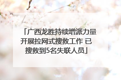 广西龙胜持续增派力量开展拉网式搜救工作 已搜救到5名失联人员