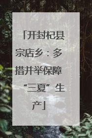 开封杞县宗店乡：多措并举保障“三夏”生产
