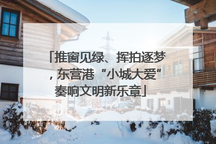 推窗见绿、挥拍逐梦，东营港“小城大爱”奏响文明新乐章
