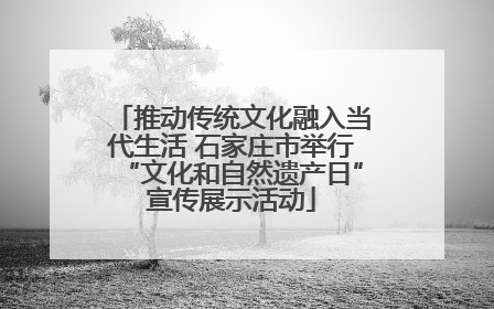 推动传统文化融入当代生活 石家庄市举行“文化和自然遗产日”宣传展示活动
