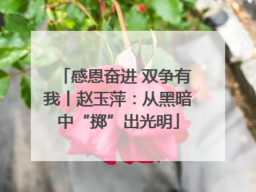 感恩奋进 双争有我丨赵玉萍：从黑暗中“掷”出光明