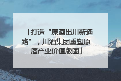 打造“原酒出川新通路”，川酒集团重塑原酒产业价值版图
