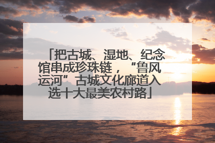 把古城、湿地、纪念馆串成珍珠链，“鲁风运河”古城文化廊道入选十大最美农村路
