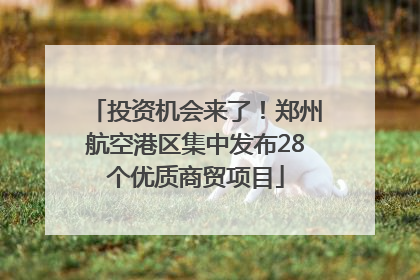 投资机会来了！郑州航空港区集中发布28个优质商贸项目
