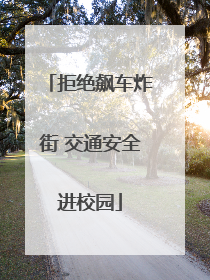 拒绝飙车炸街 交通安全进校园