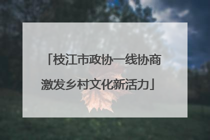 枝江市政协一线协商激发乡村文化新活力